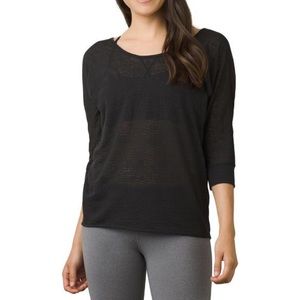 NWOT PrAna Black Tranquil Burnout Lightweight Top
